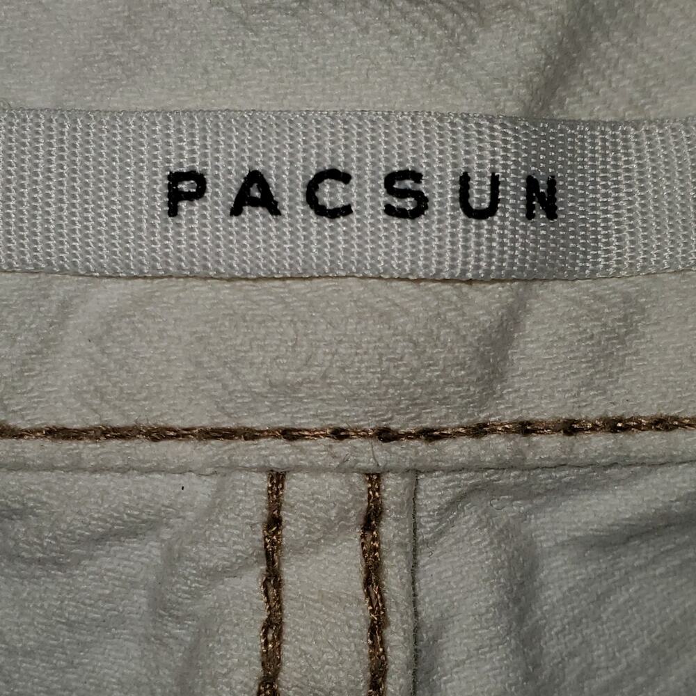 Pacsun Cream Wash Dad Jean Straight Frayed Distressed Ripped Jeans 24 - Picture 6 of 10